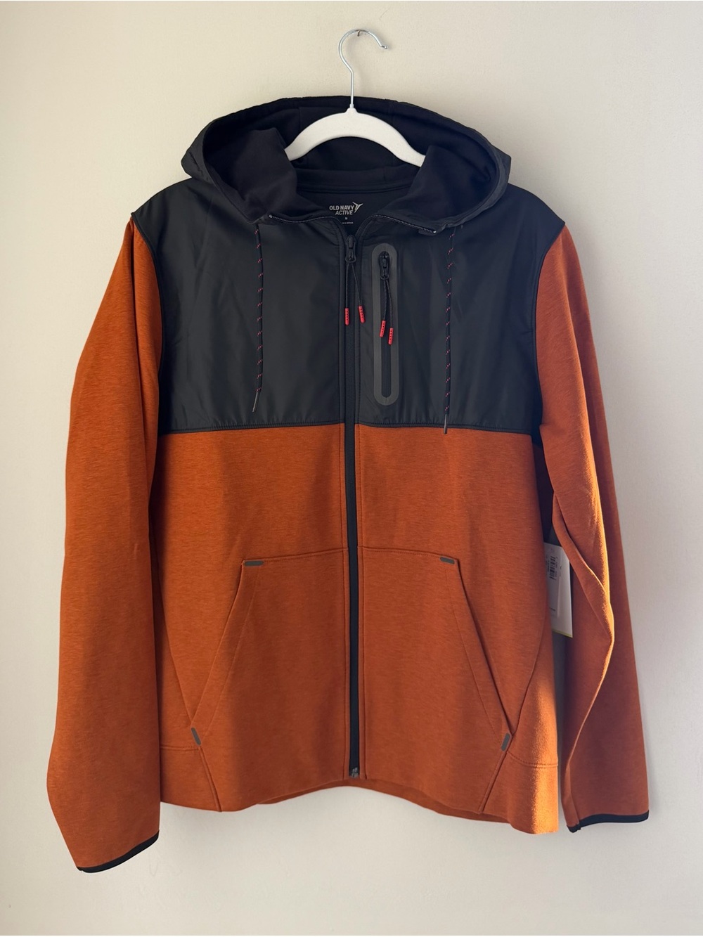 Old Navy Go-H2O Dynamic Fleece Hoodie Men M Water Resistant Colorblock NWT